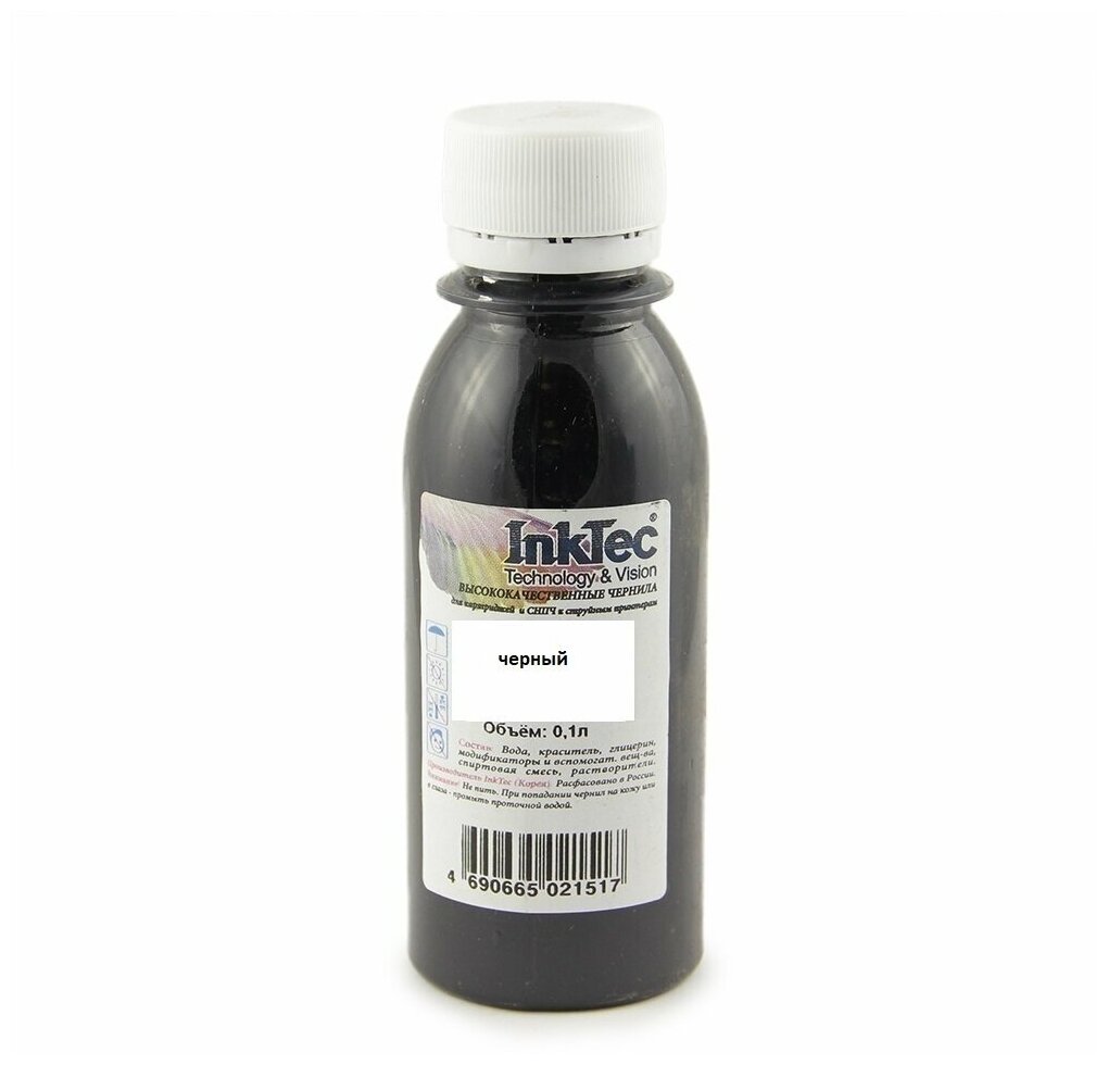 

Чернила InkTec C2010, 100 мл, черный, совместимые, пигментные для Canon PG-210/810/510/512, C2010