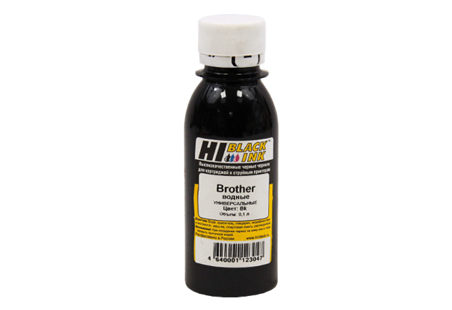

Чернила Hi-Black, 100 мл, черный, совместимые для Brother, (Тип B) (1507010392U)
