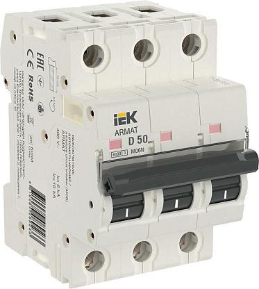 

Выключатель автоматический IEK M06N Armat трехполюсный (3P/3П) 50A D - (AR-M06N-3-D050), M06N