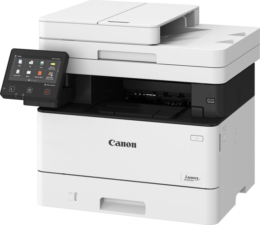

МФУ лазерный Canon i-SENSYS MF455dw, A4, ч/б, 38 стр/мин (A4 ч/б), 600x600 dpi, дуплекс, ДАПД, факс, сетевой, Wi-Fi, USB (5161C006/5161C016), MF455dw