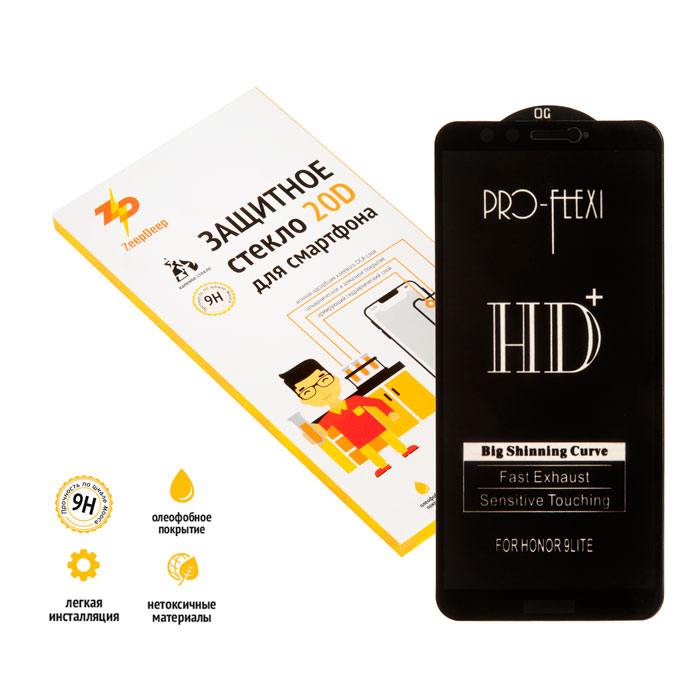 

Защитное стекло ZeepDeep для экрана смартфона Huawei Honor 9 Lite, Full Glue, ударопрочное, черная рамка, 20D