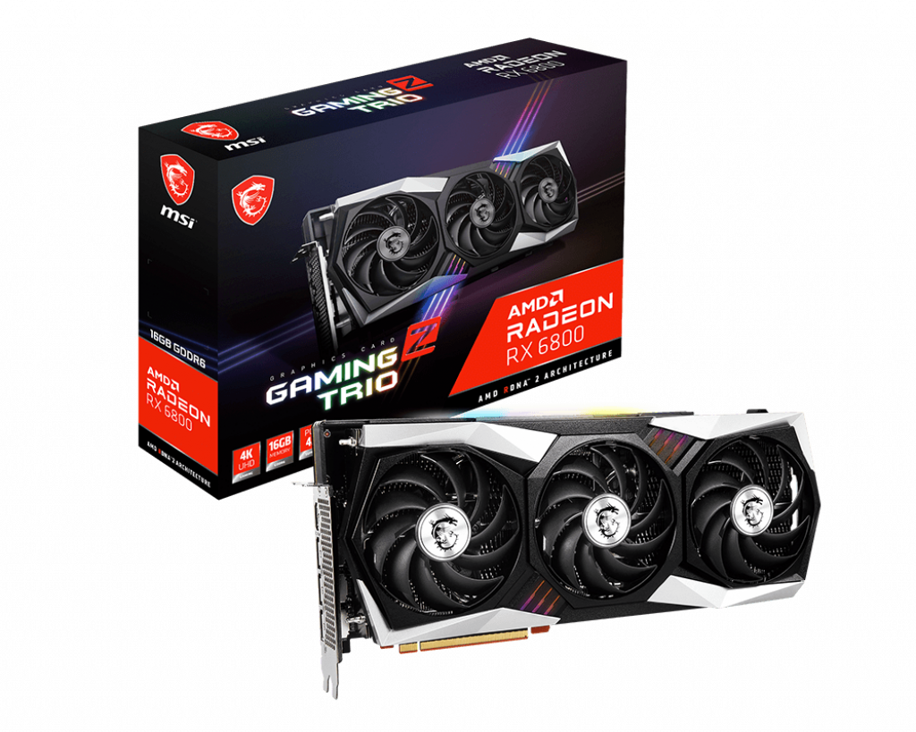

Видеокарта MSI AMD Radeon RX 6800 GAMING Z TRIO 16G, 16Gb DDR6, 256 бит, PCI-E, HDMI, 3DP, Retail (RX 6800 GAMING Z TRIO 16G), GAMING Z TRIO 16G