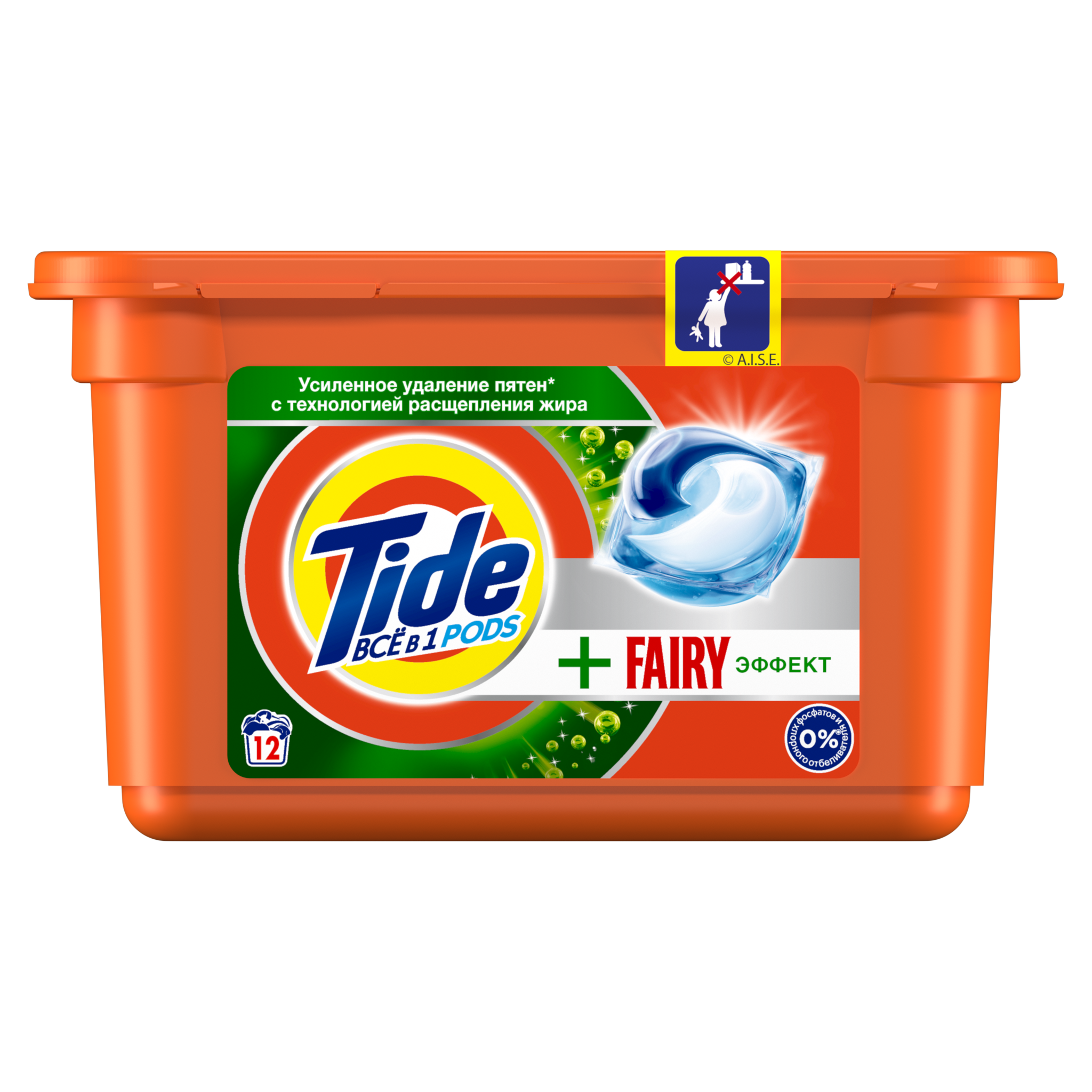 

Капсулы для стирки Tide Pods Всё-в-1 Fairy Effect, для белых и цветных тканей, 12шт, Fairy Effect