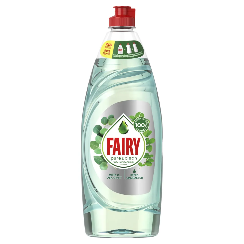 

Средство для мытья посуды FAIRY Pure & Clean, 650мл, гель, Мята и Эвкалипт, 0