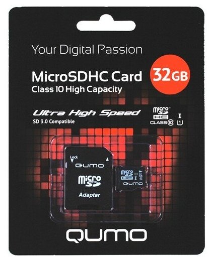 

Карта памяти 32Gb microSDHC Qumo Class 10 UHS-I + адаптер (0)