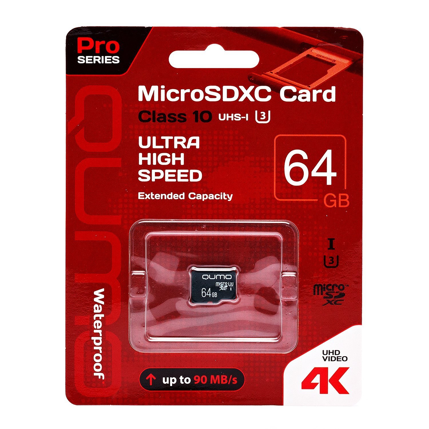 Карта памяти 64Gb microSDXC Qumo Pro Series Class 10 UHS-I U3 (0)