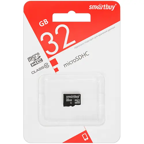 

Карта памяти 32Gb microSDHC Smart Buy Class 10, 0