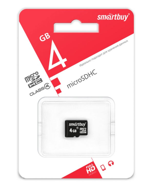 Карта памяти 4Gb microSDHC Smart Buy Class 4 0 330₽