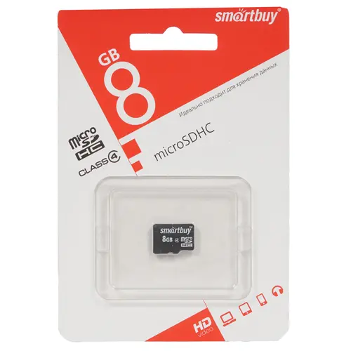 Карта памяти 8Gb microSDHC Smart Buy Class 4 0 34000₽