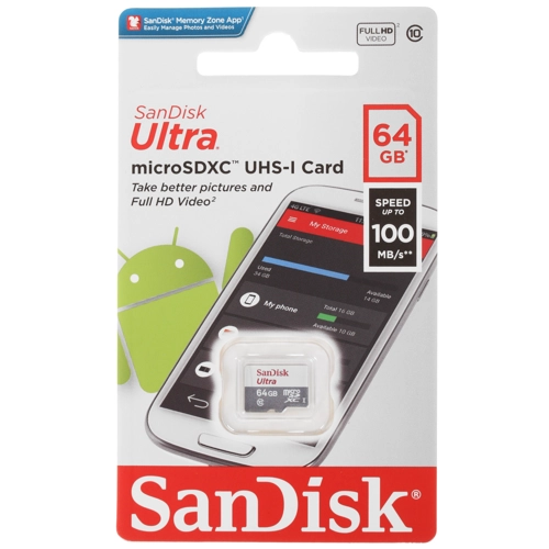 Карта памяти 64Gb microSDXC Sandisk Ultra Class 10 UHS-I (0)
