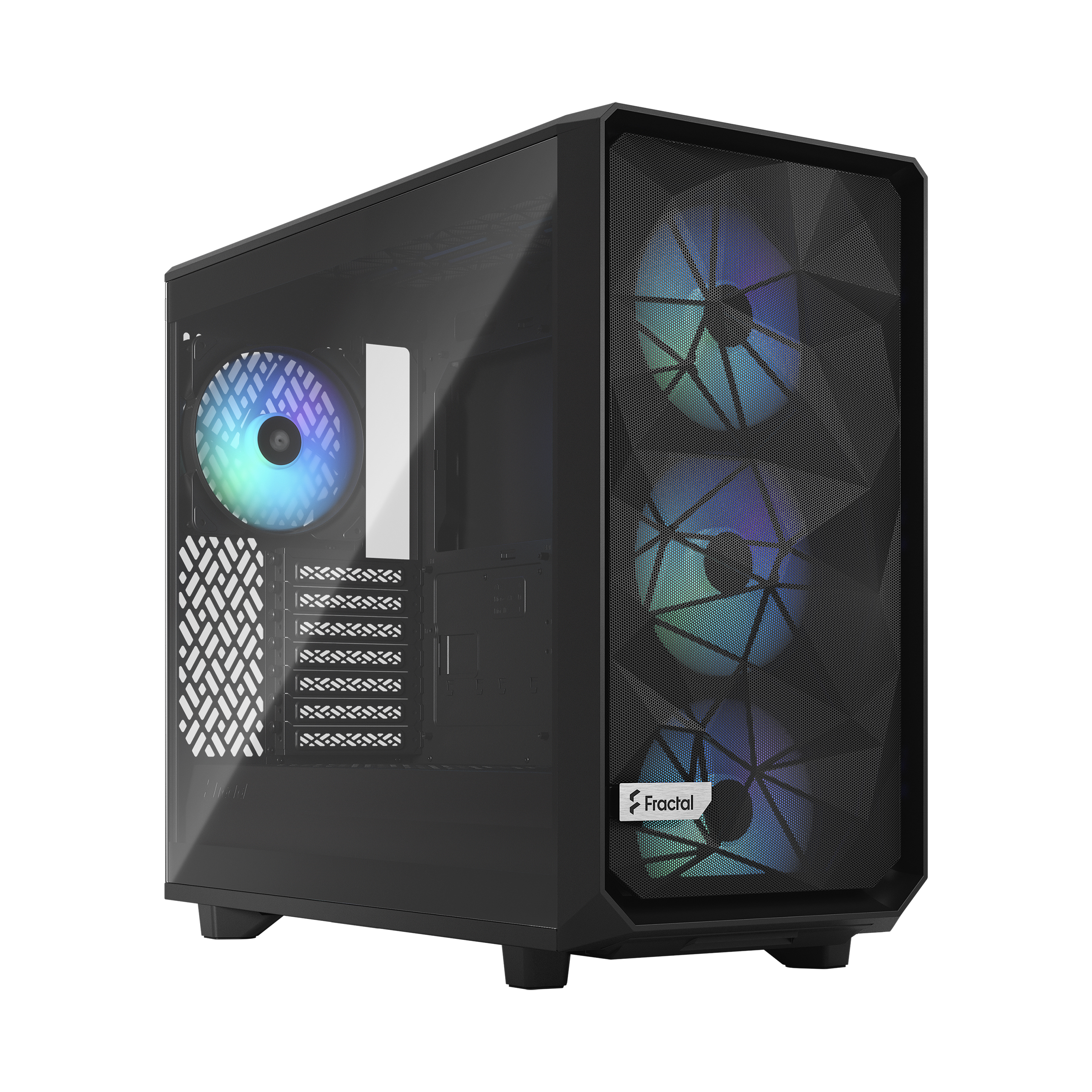 

Корпус Fractal Design Meshify 2 Lite RGB Black TG Light Tint, EATX, Midi-Tower, 2xUSB 3.0, RGB подсветка, черный, без БП (FD-C-MEL2A-05), Meshify 2 Lite RGB Black TG Light Tint