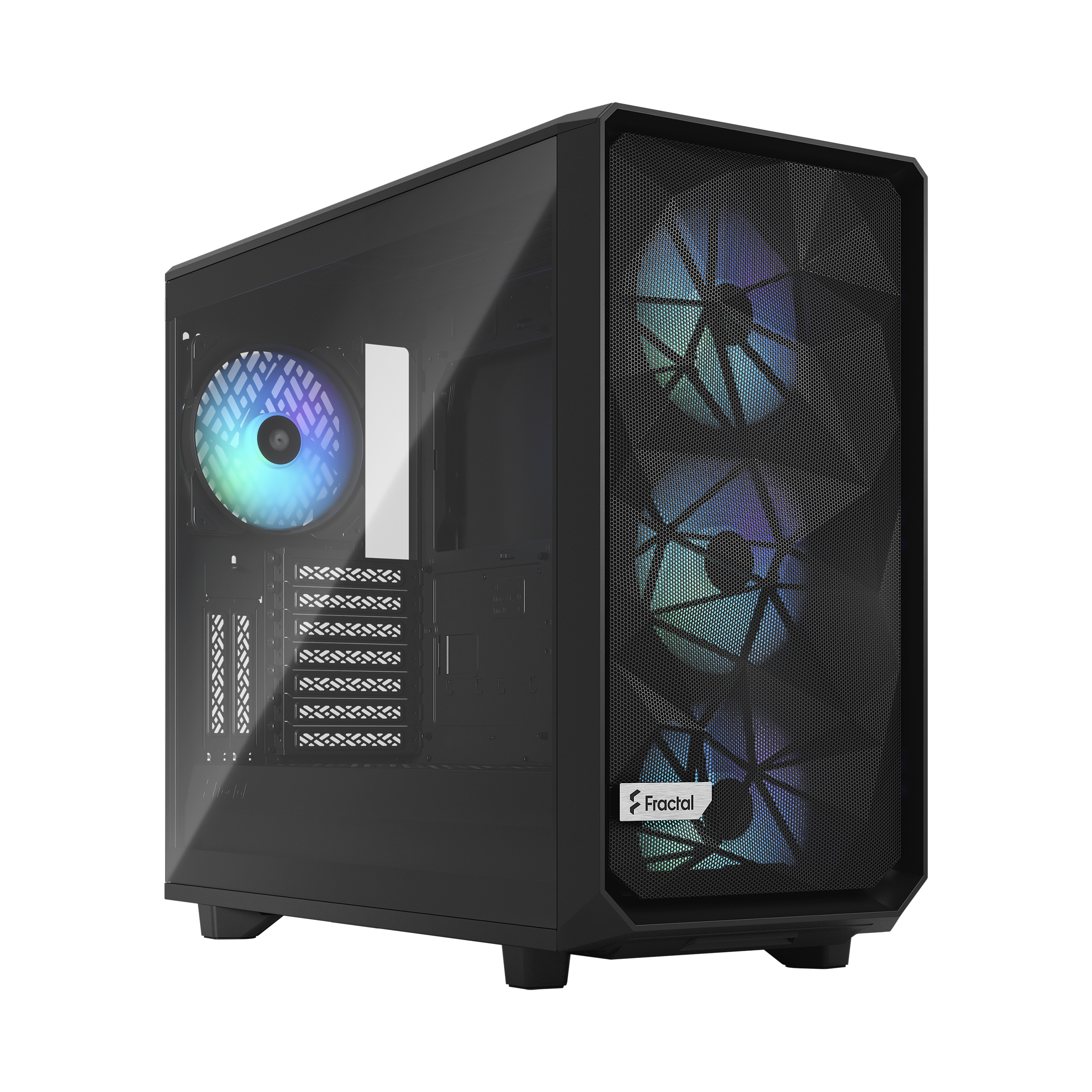 Корпус Fractal Design Meshify 2 RGB Black TG Light Tint, EATX, Midi-Tower, 2xUSB 3.0, USB Type-C, RGB подсветка, черный, без БП (FD-C-MES2A-06)