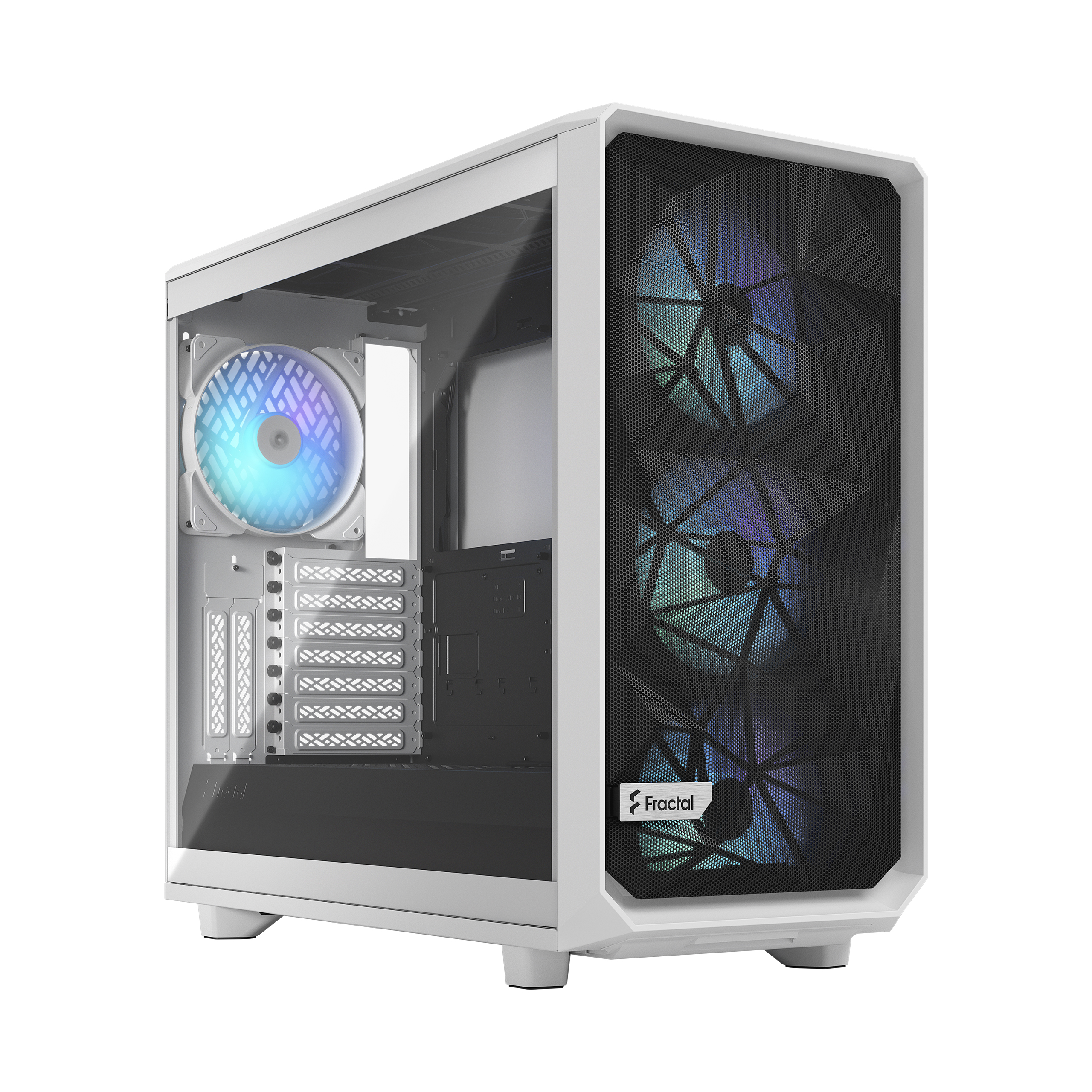 Корпус Fractal Design Meshify 2 RGB White TG Clear Tint, Midi-Tower, без БП, белый