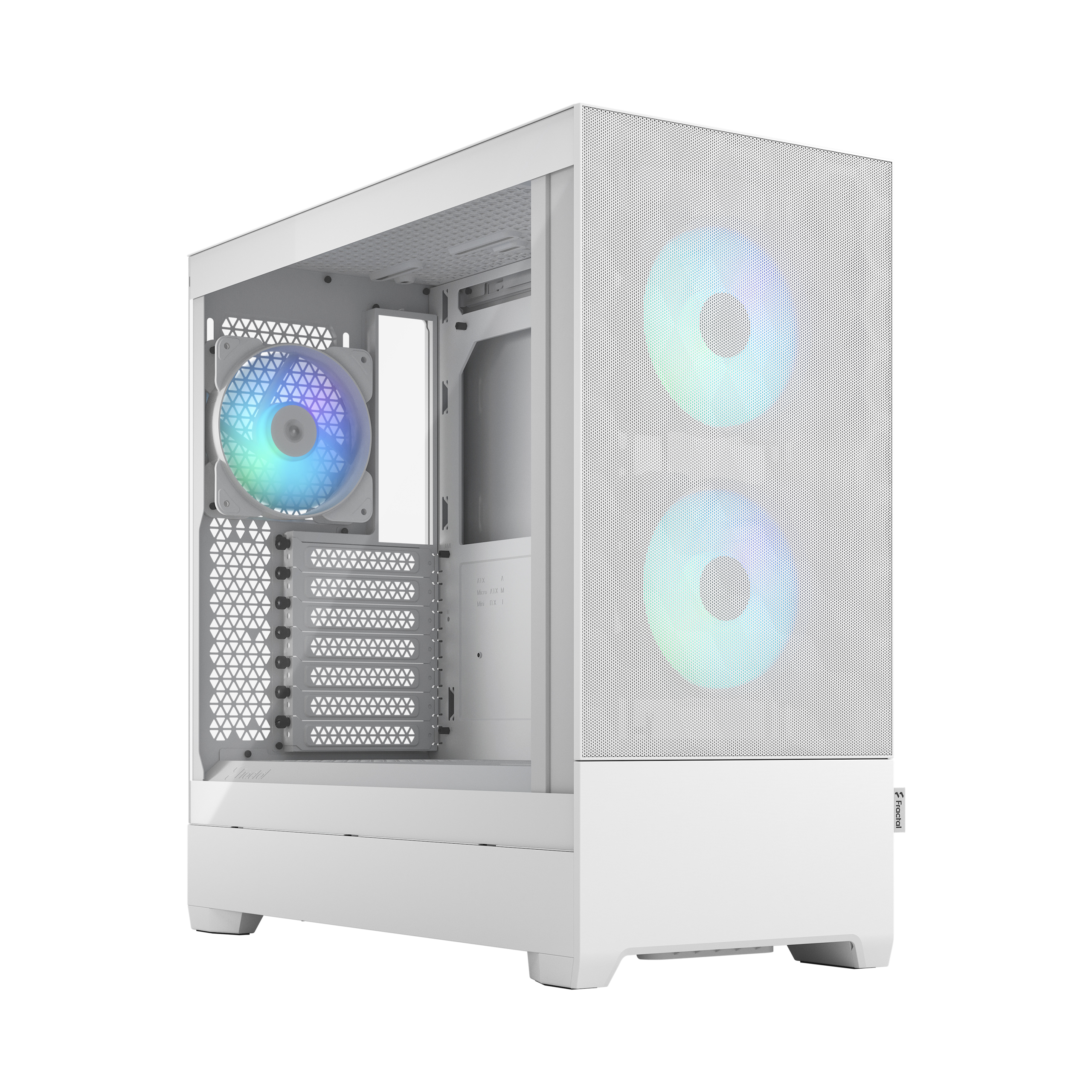 Корпус Fractal Design Pop Air RGB White TG Clear Tint, ATX, Midi-Tower, 2xUSB 3.0, RGB подсветка, белый, без БП (FD-C-POR1A-01)