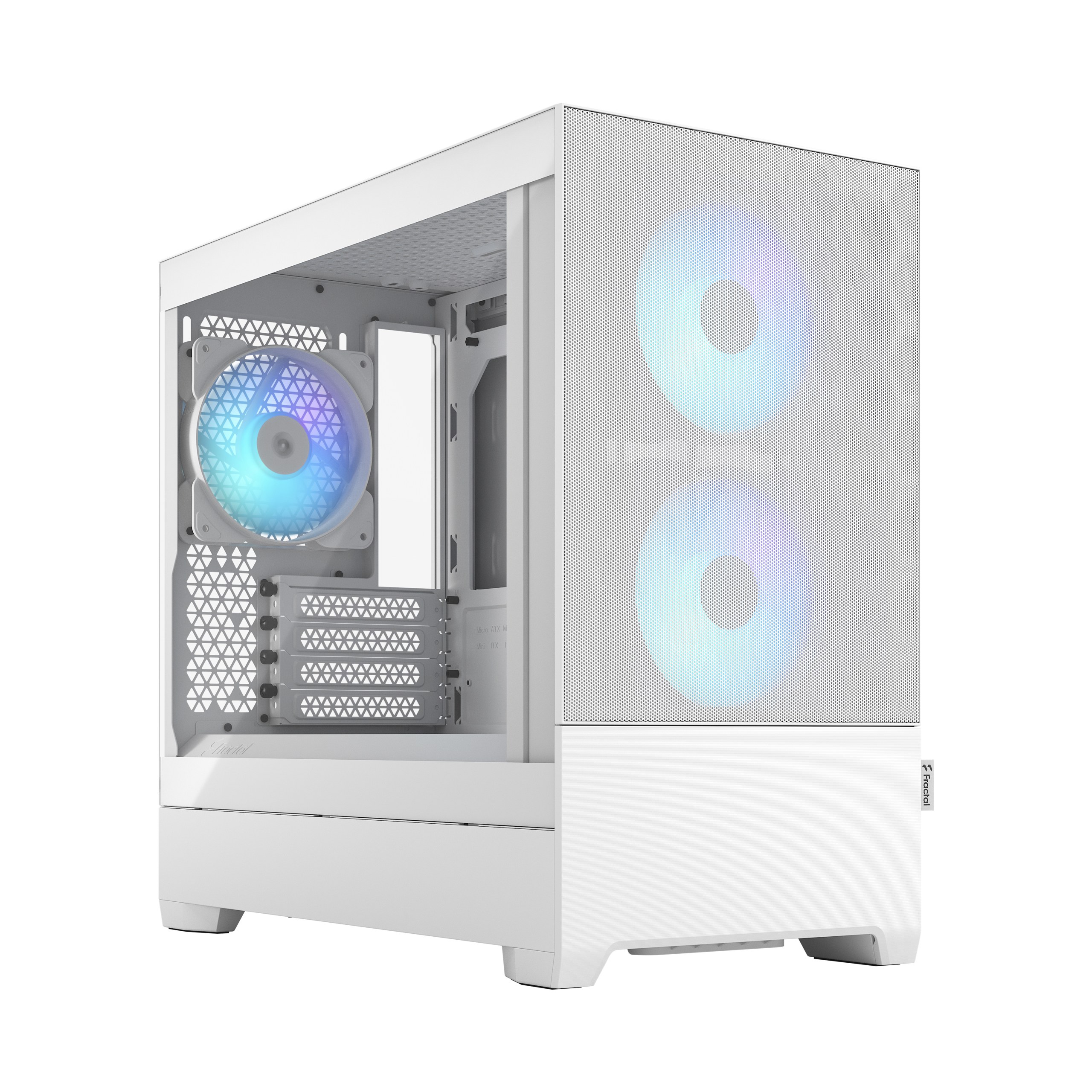 Корпус Fractal Design Pop Mini Air RGB White TG Clear Tint, mATX, Mini-Tower, 2xUSB 3.0, RGB подсветка, белый, без БП (FD-C-POR1M-01)