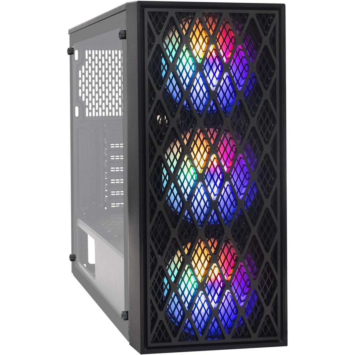 

Корпус ExeGate EVO-8243, ATX, Midi-Tower, USB 3.2, RGB подсветка, черный, без БП (EX292859RUS), EVO-8243