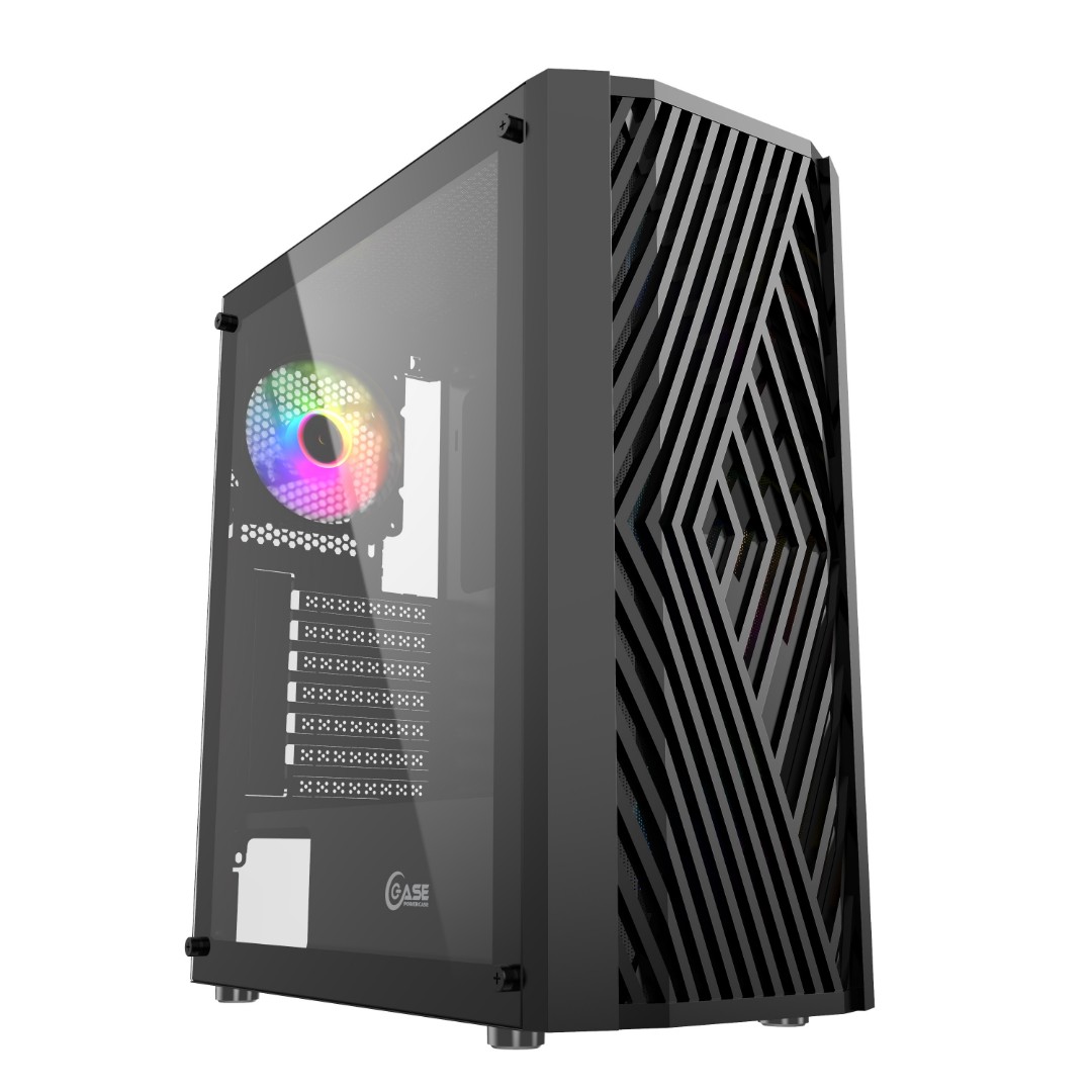 Корпус PowerCase Mistral P4B, ATX, Midi-Tower, USB 3.0, RGB подсветка, черный, без БП (CMIPB-L4)