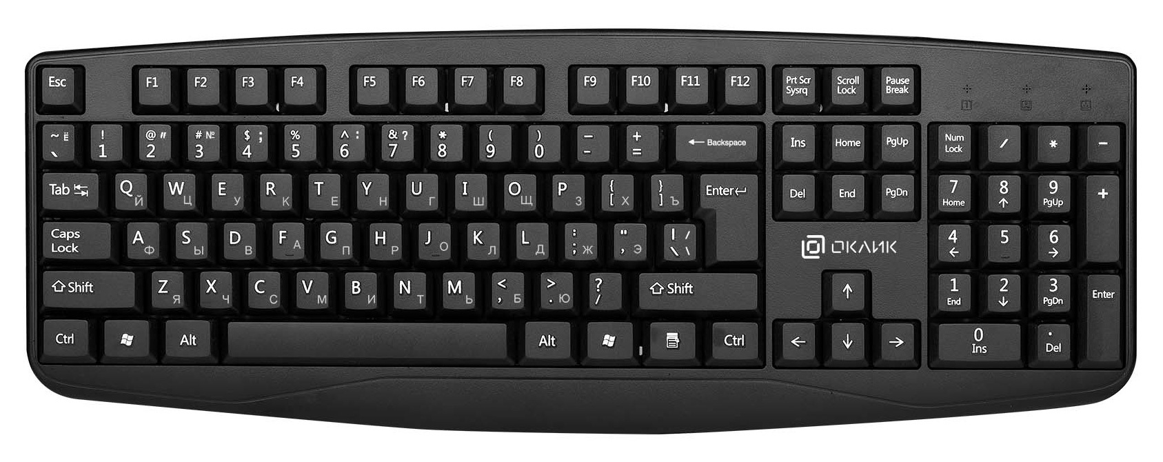 Клавиатура Oklick 105M, USB, черный