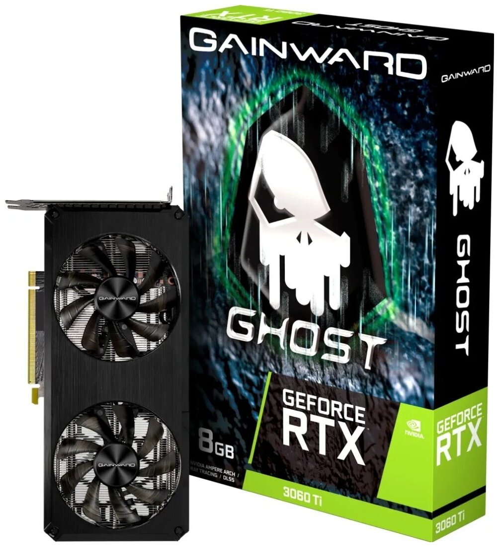 Видеокарта GAINWARD NVIDIA GeForce RTX 3060Ti GHOST, 8Gb DDR6