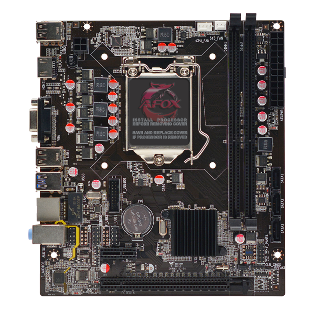 Материнская плата AFOX IH61-MA5-V3, Socket1155, iH61, 2xDDR3, PCI-Ex16, 4SATA2, 5.1-ch, LAN, VGA, HDMI, mATX, Retail