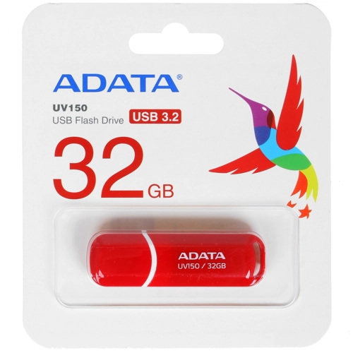 

Флешка 32Gb USB 3.2 ADATA UV150, красный (AUV150-32G-RRD)