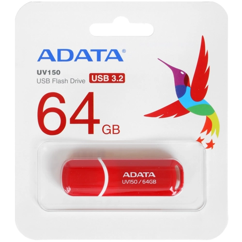 

Флешка 64Gb USB 3.2 ADATA UV150, красный (AUV150-64G-RRD), UV150