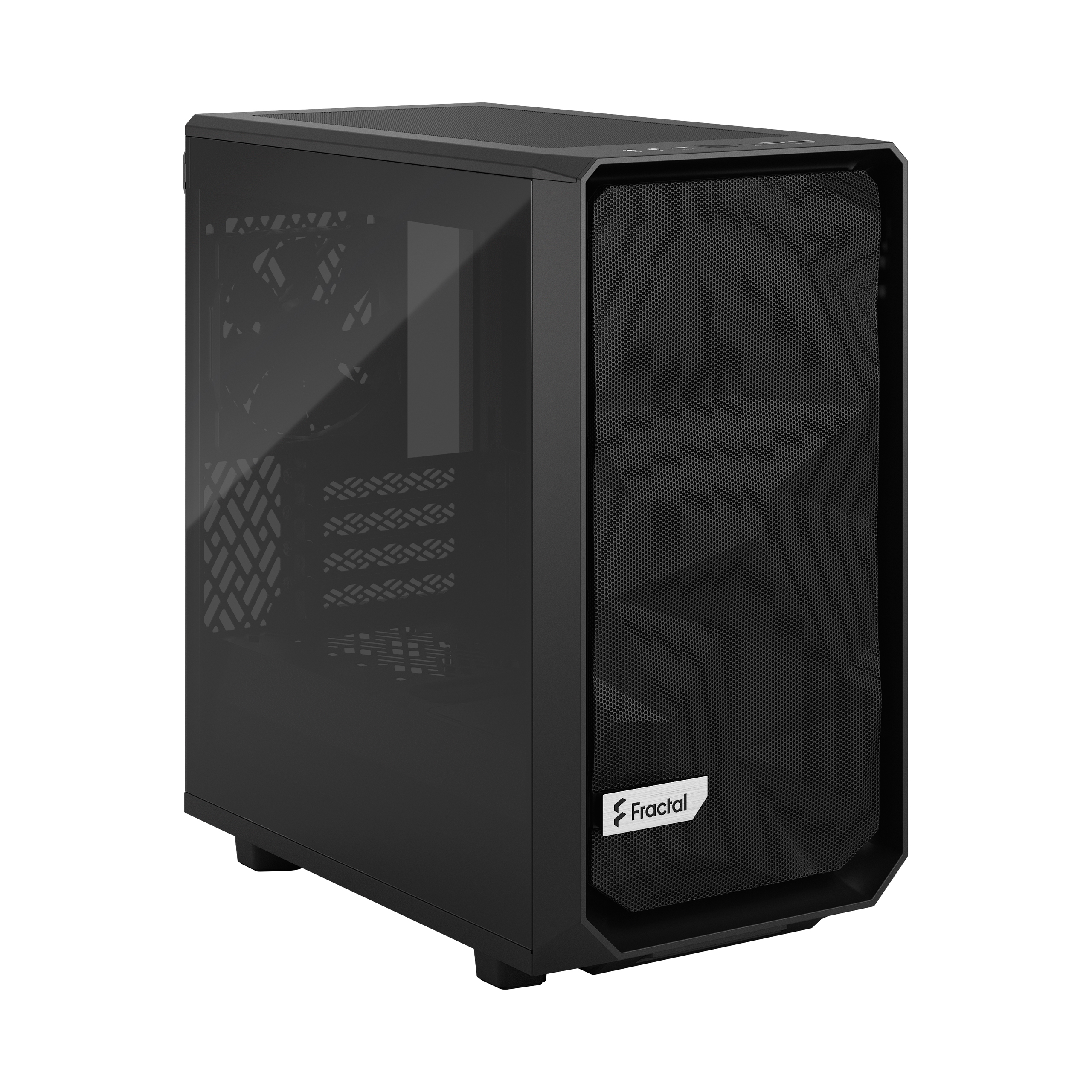 Корпус Fractal Design Meshify 2 Mini Black TG Dark Tint, mATX, Mini-Tower, 2xUSB 3.0, USB Type-C, черный, Без БП (FD-C-MES2M-01)