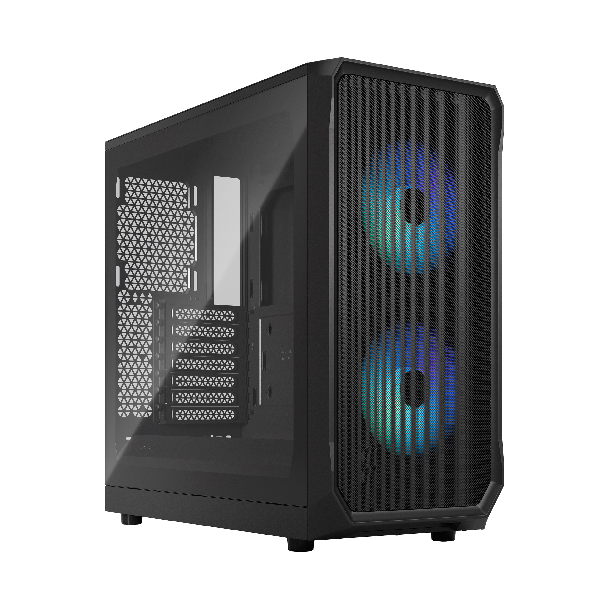 Корпус Fractal Design Focus 2 RGB Black TG Clear Tint, ATX, Midi-Tower, 2xUSB 3.0, RGB подсветка, черный, без БП (FD-C-FOC2A-03)