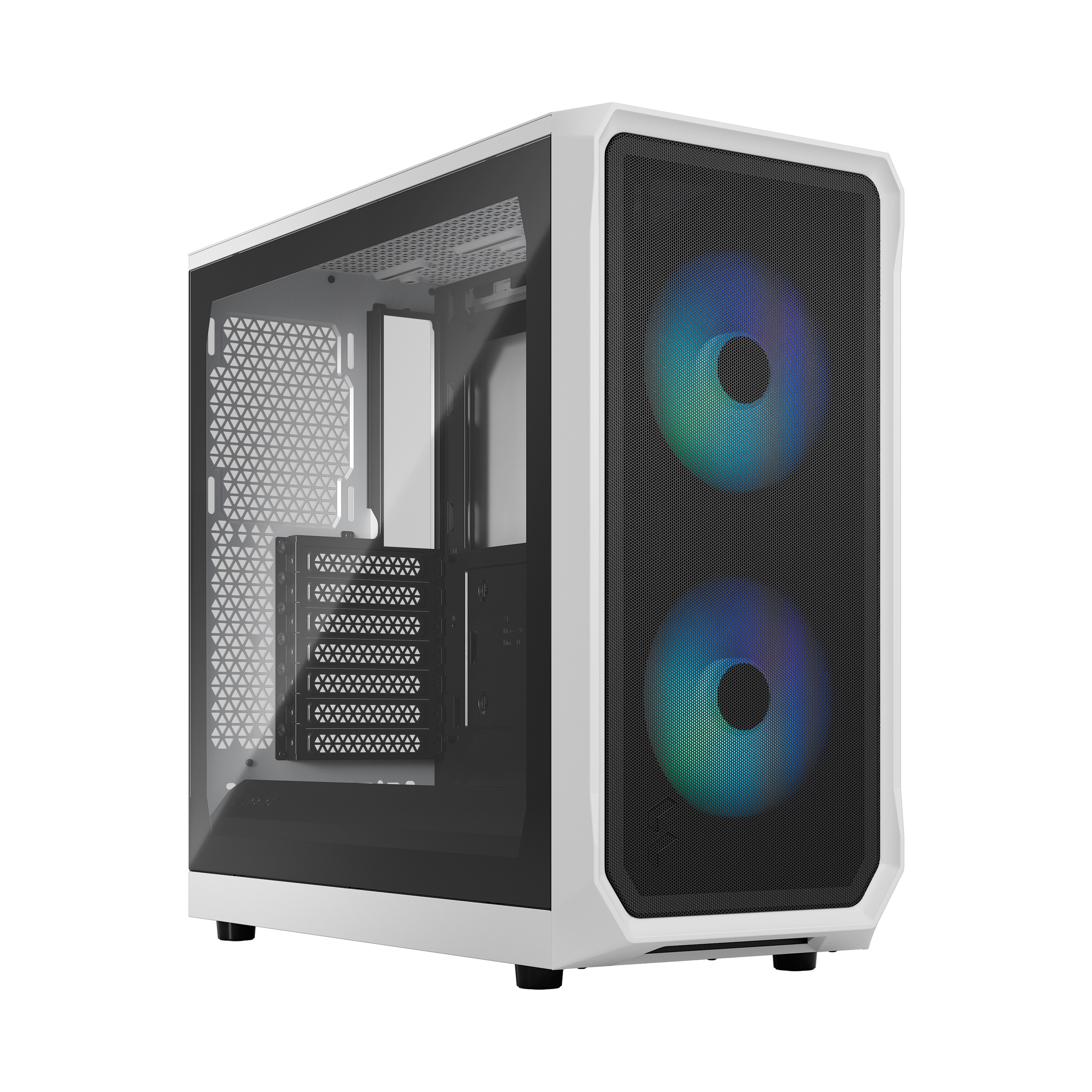 Корпус Fractal Design Focus 2 RGB White TG Clear Tint, ATX, Midi-Tower, 2xUSB 3.0, белый, Без БП (FD-C-FOC2A-04)