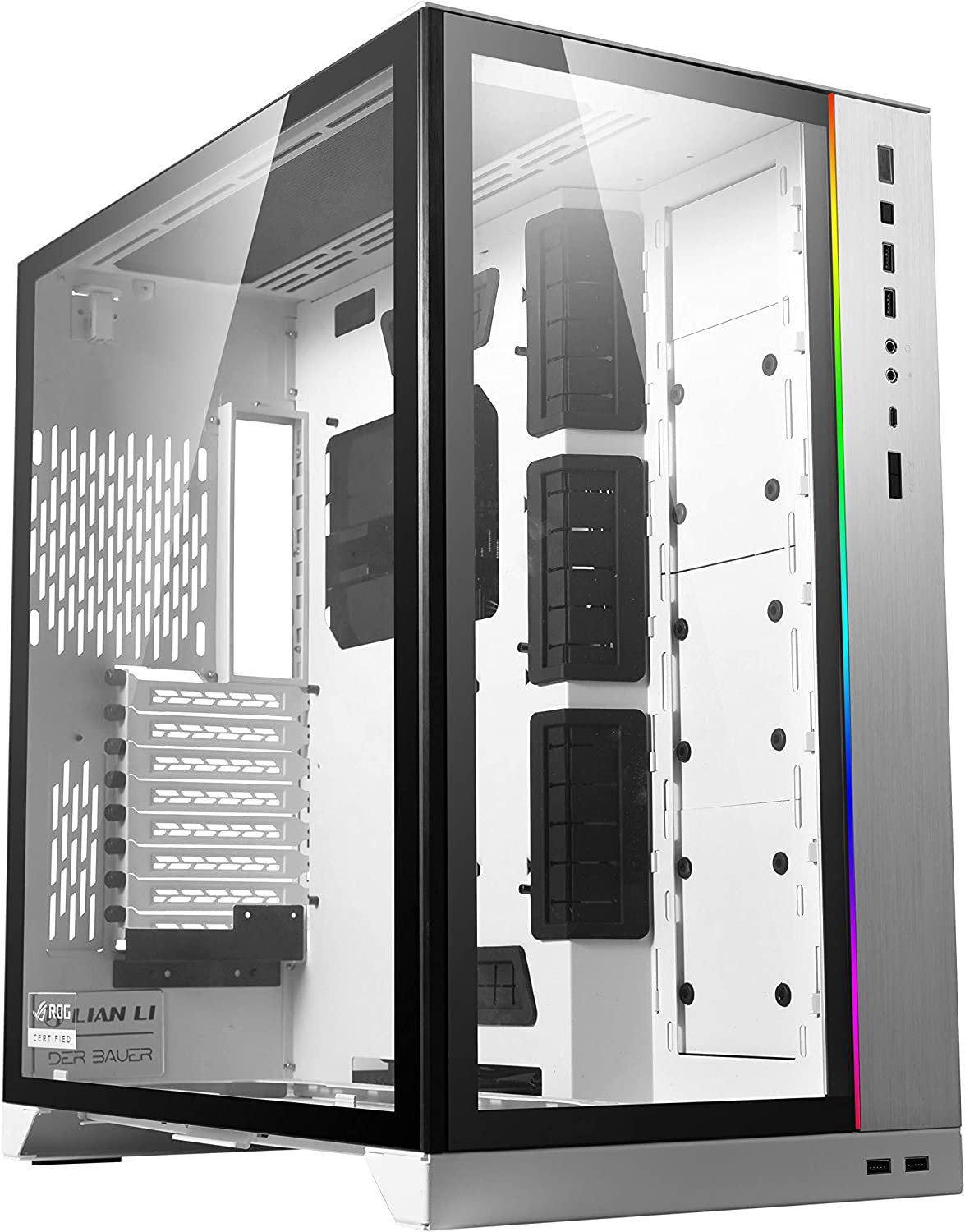 Корпус LIAN-LI PC-O11 Dynamic XL ROG Certify, EATX, Full-Tower, 4xUSB 3.0, USB Type-C, RGB подсветка, белый, без БП (G99.O11DXL-W.00)