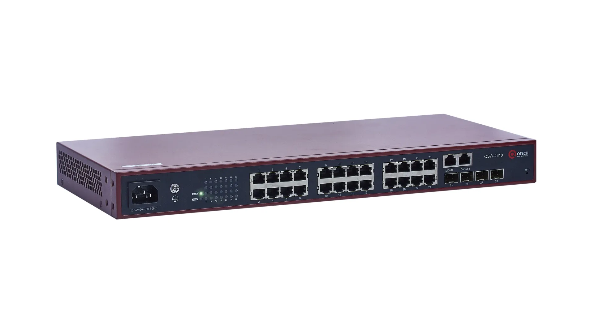 

Коммутатор Qtech QSW-4610-28TX-AC, управляемый, кол-во портов: 24x1 Гбит/с, кол-во SFP/uplink: combo RJ-45/SFP+ 4x10 Гбит/с, установка в стойку (QSW-4610-28TX-AC), QSW-4610-28TX-AC