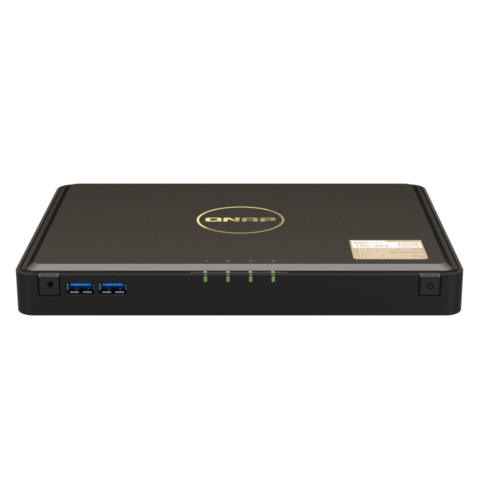 Сетевой накопитель (NAS) QNAP NASbook TBS-464-8G, 4-PCI-E, 2x2.5Гбит/c, HDMI, 2xUSB 3.X, Intel Celeron N5105/4x2GHz, DDR4 8Gb, 65W, (TBS-464-8G)