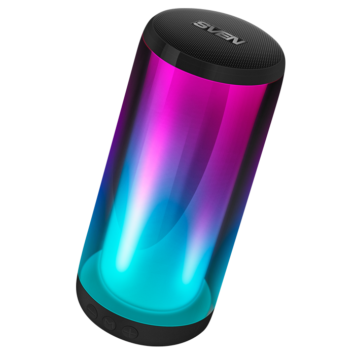 

Портативная акустика SVEN PS-260, 10 Вт, FM, AUX, USB, microSD, Bluetooth, подсветка, черный (SV-021337), PS-260