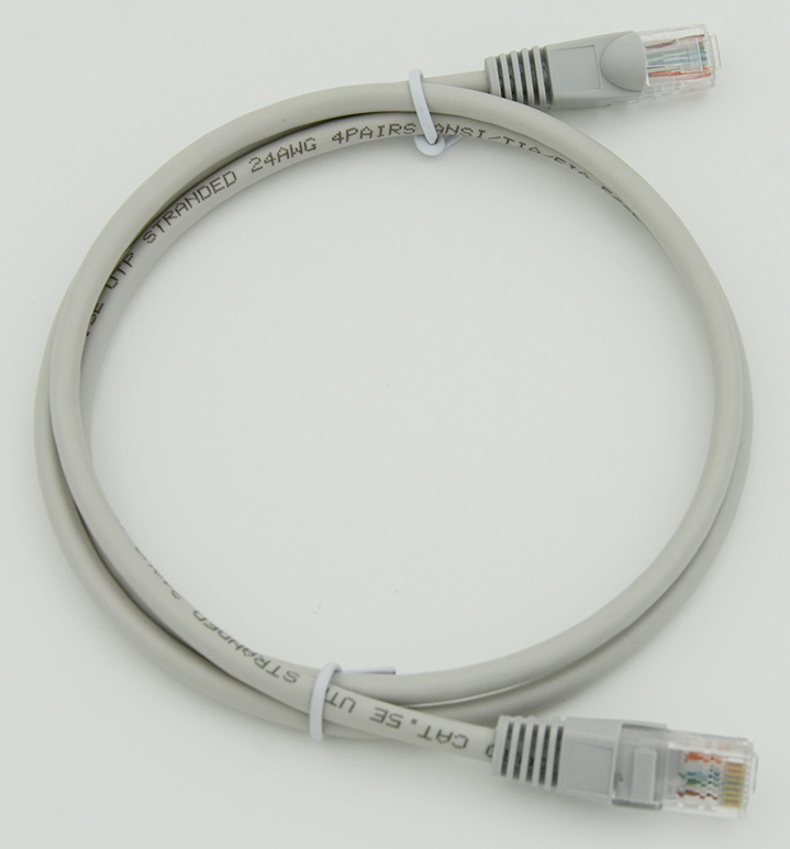 

Патч-корд UTP кат.5e, 1м, RJ45-RJ45, серый, экранированный CAT5E, CAT5E
