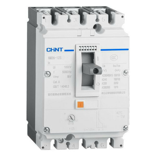 

Выключатель автоматический CHINT 125S TM NM8N трехполюсный (3P/3П) 100А S 50кА (271589), 125S TM