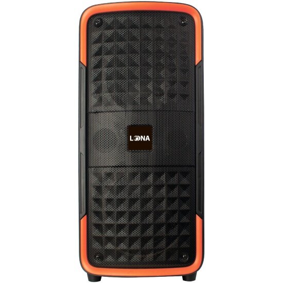 

Акустика портативная LOONA PartySOUND L34, 60Вт, FM, AUX, USB, microSD, Bluetooth, подсветка, черный/оранжевый, PartySOUND L34