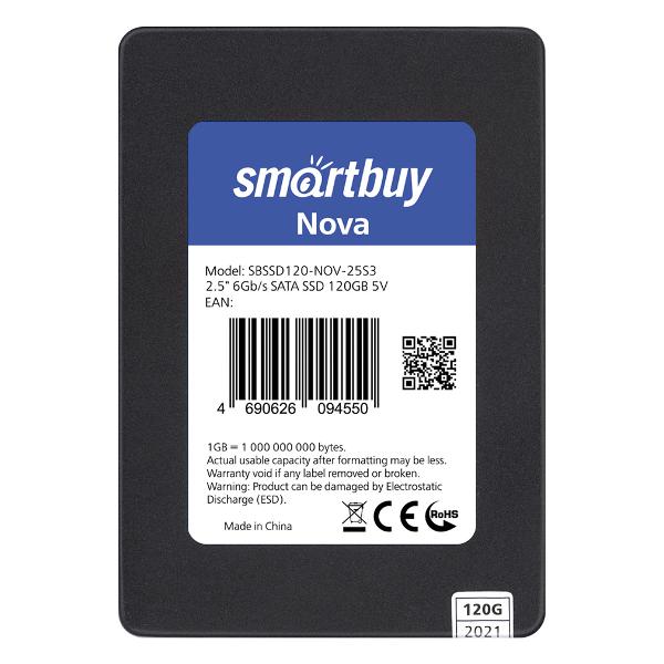 

Твердотельный накопитель (SSD) SmartBuy 120Gb Nova, 2.5", SATA3 (SBSSD120-NOV-25S3) Retail