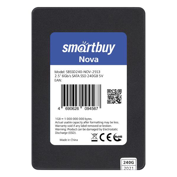 

Твердотельный накопитель (SSD) SmartBuy 240Gb Nova, 2.5", SATA3 (SBSSD240-NOV-25S3) Retail