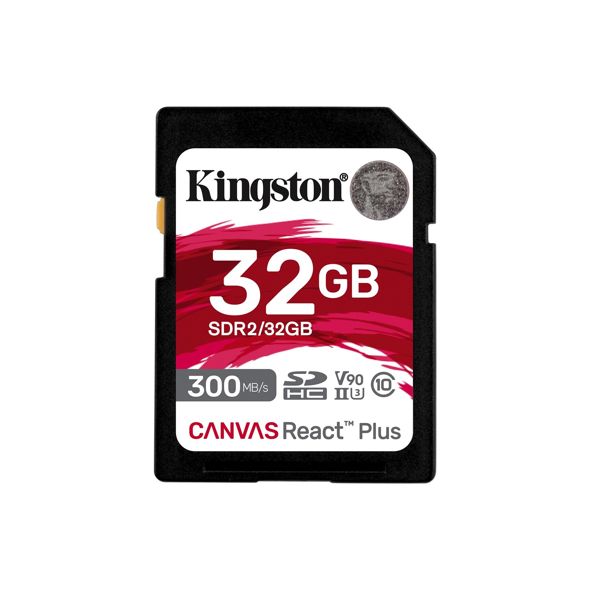 Карта памяти 32Gb SDHC Kingston Canvas React Plus Class 10 UHS-II U3 V90 (SDR2/32GB)