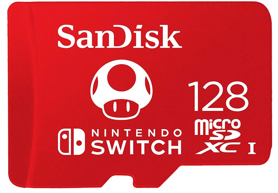 Карта памяти 128Gb microSDXC Sandisk Nintendo Switch Class 10 UHS-I U1 V30 A1 (SDSQXAO-128G-GN3ZN)