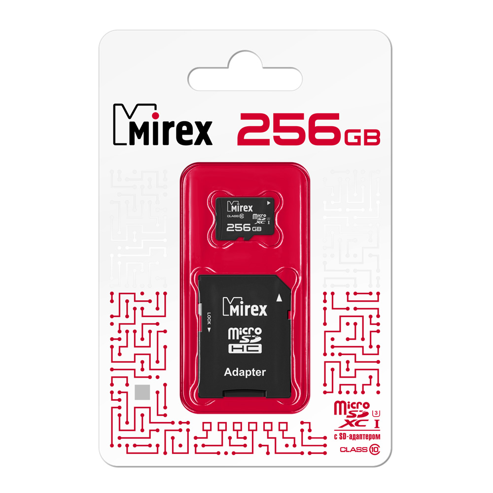 Карта памяти 512Gb SDXC Mirex Class 10 UHS-I U3 + адаптер (13613-AD3UH512)
