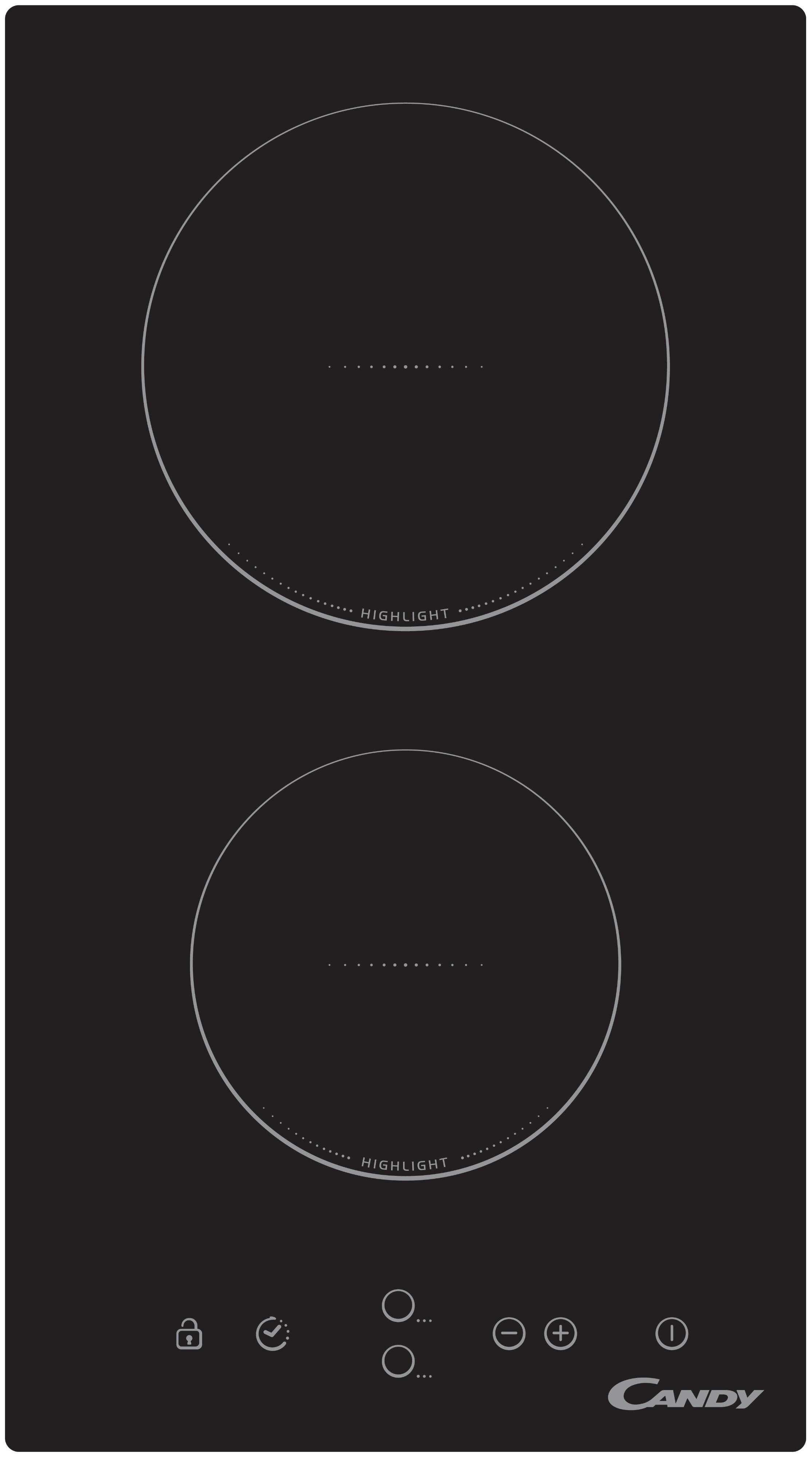 

Электрическая варочная панель CANDY CDH30, 2 конфорки, черый (33802962), CDH30