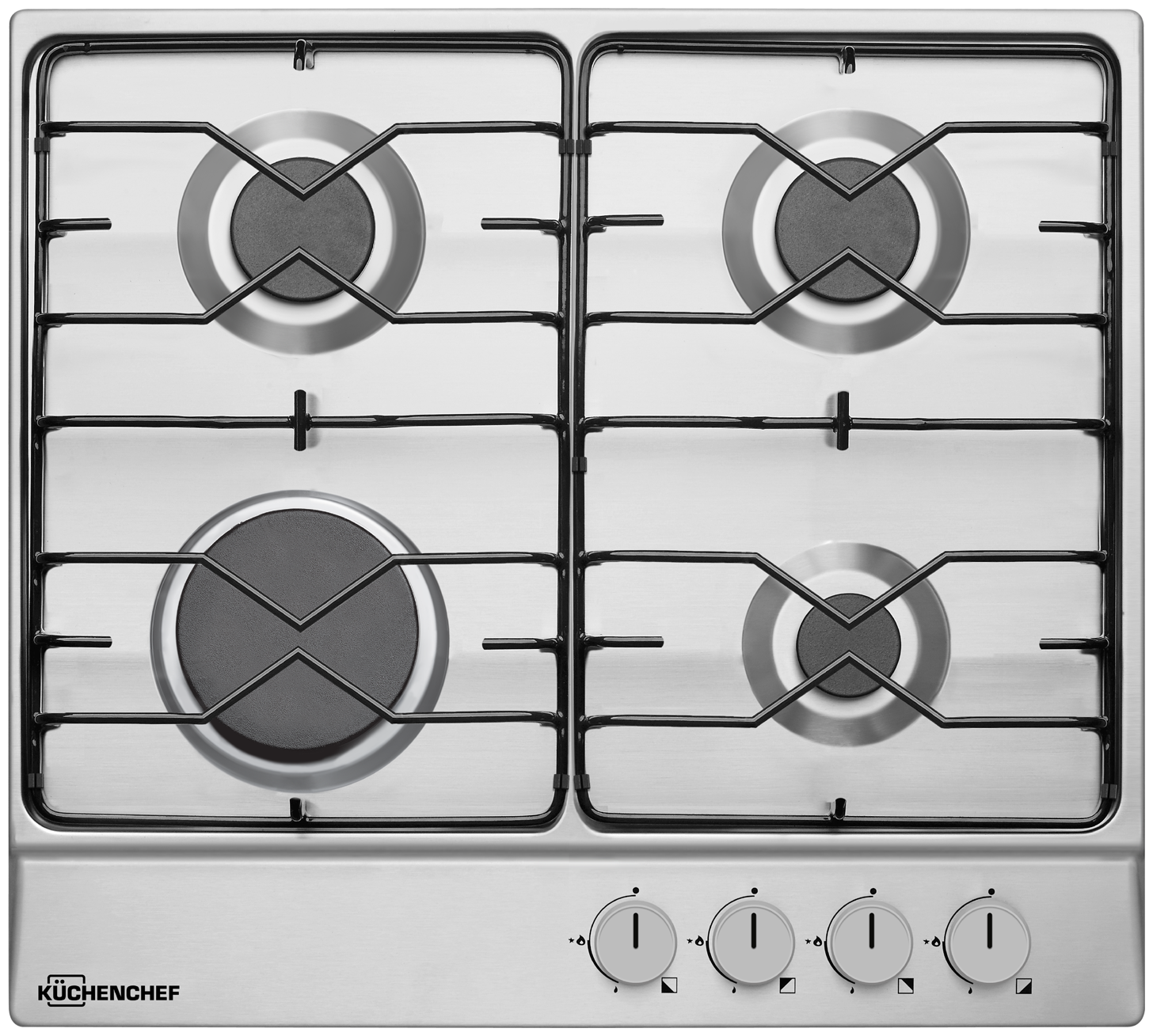

Газовая варочная панель KUCHENCHEF KHG610X 4 конфорки, серебристый (KHG610X), KHG610X