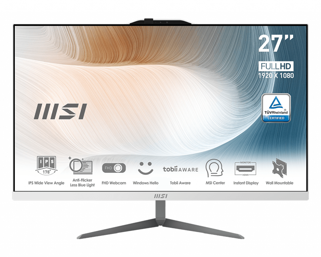 

Моноблок MSI Modern AM272 12M-239XRU 27" 1920x1080, Intel Core i5-1240P 1.7 ГГц, 8Gb RAM, 512Gb SSD, Intel Iris Xe Graphics, WiFi, BT, Cam, без ОС, белый, клавиатура, мышь (9S6-AF8212-239), 12M-239XRU