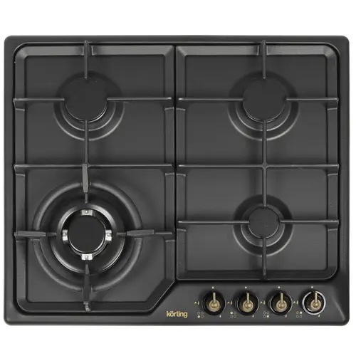 

Газовая варочная панель Korting Provence HG 630 CTSN, 4 конфорки, черный (HG 630 CTSN), Черная, HG 630 CTSN