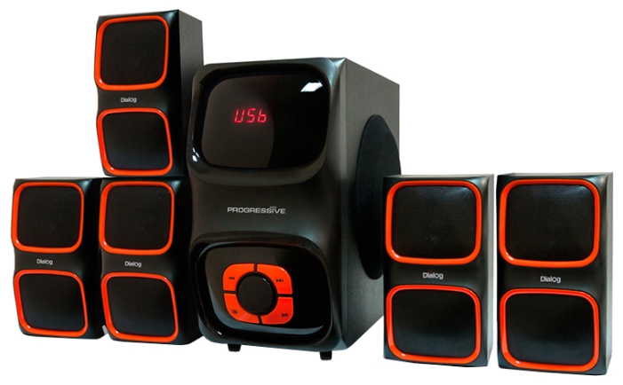

Акустика 5.1 Dialog Progressive AP-555 40W+5*12W, Black, Черный, AP-555