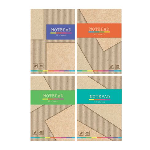 

Блокнот БиДжи Kraft Kraft, A6, клетка, 60 листов, ассорти (7589) (1шт.), Kraft