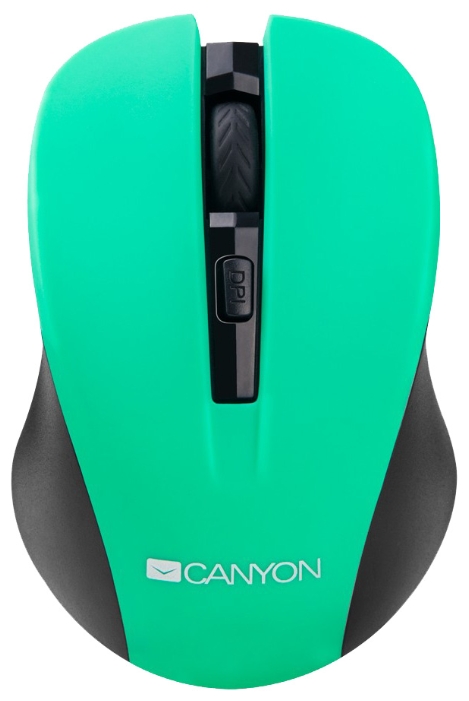 Мышь беспроводная Canyon CNE-CMSW1GR, 1200dpi, оптическая светодиодная, Wireless, USB, зеленый