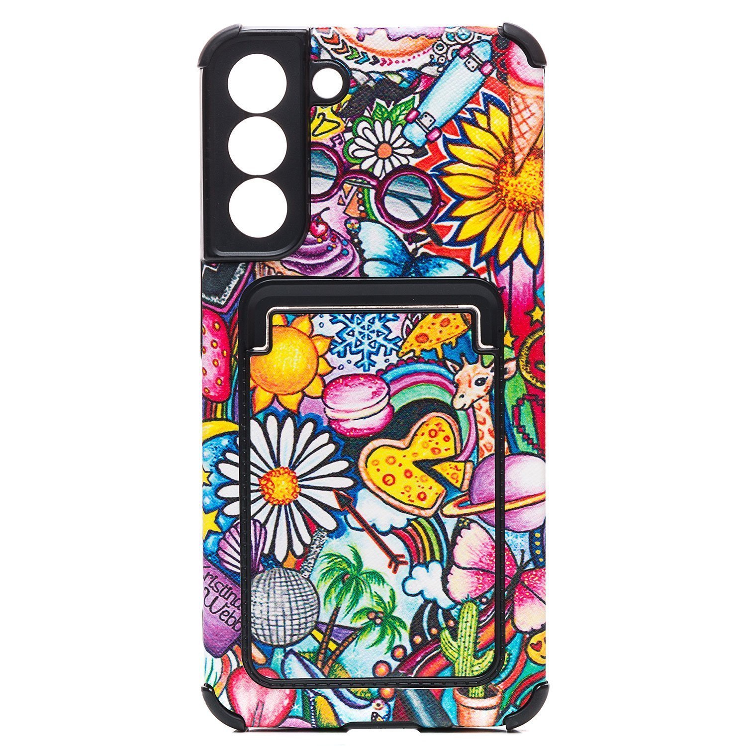 

Чехол-накладка SC284 с картхолдером для смартфона Samsung SM-S906 Galaxy S22+, пластик/полиуретан, принт (210607)