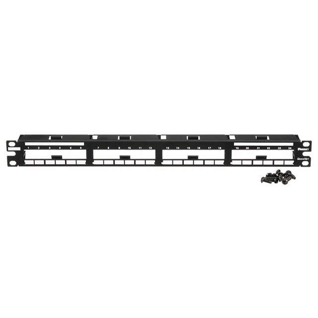 

Патч-панель в шкаф 19" 1U, неукомплектованная, порты: 24, черный, PANDUIT (QPP24BL), 0
